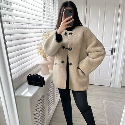 Embellished Faux Fur Coat