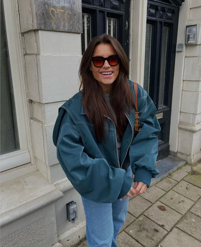 Iconic Leather Bomber Jacket
