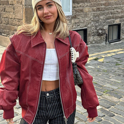 Iconic Leather Bomber Jacket