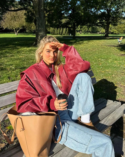 Iconic Leather Bomber Jacket