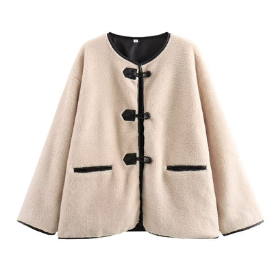Embellished Faux Fur Coat