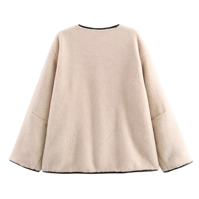 Embellished Faux Fur Coat