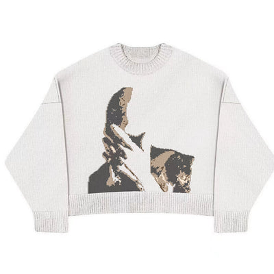 Hidden Face Knit Sweater