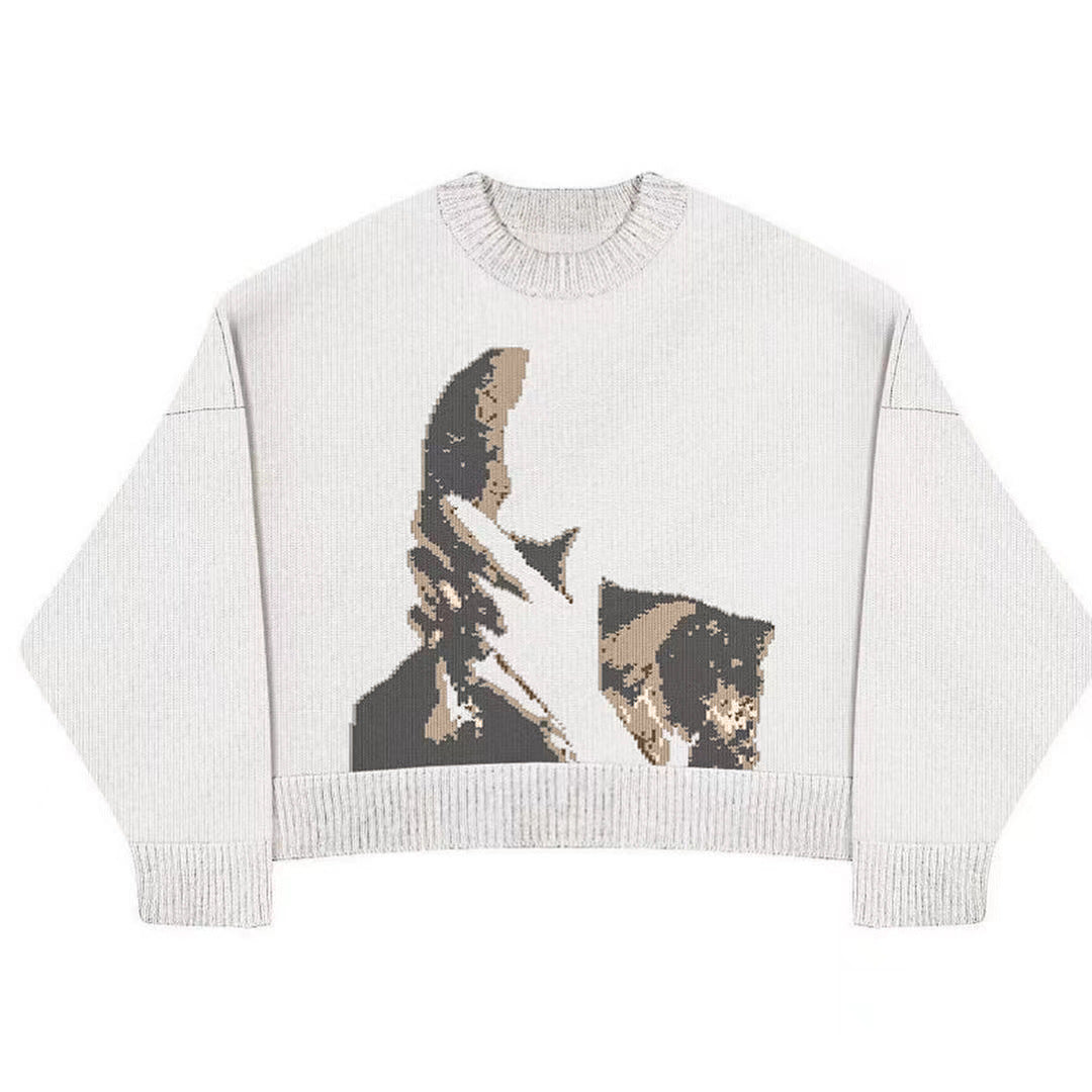 Hidden Face Knit Sweater