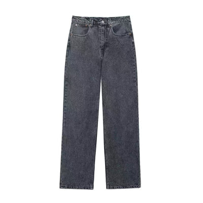 Ripped Straight Leg Jeans