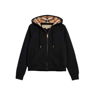 Chequered Zip-Up Hoodie