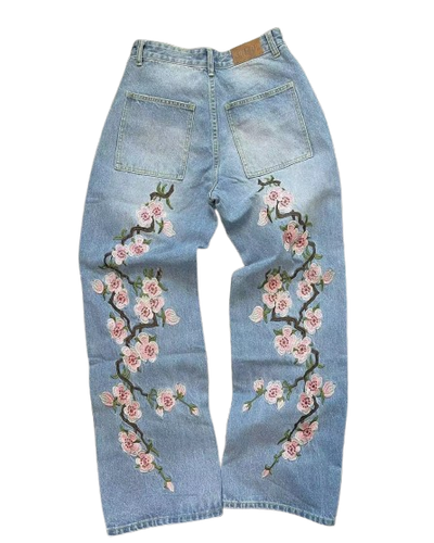 Sakura Embroidered Pants